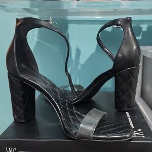 INC International Concepts Black Quilted Heels
